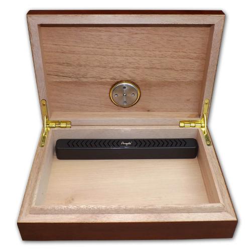 Angelo Mini Dark Burl Humidor - up to 4 cigars capacity